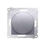 Dimmer für dimmbare LEDs, Drehknopf, 1-polig silber mit Wechselschalter: Ja 10 DS9L.01/43