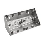 Doppelte Aufputz-Eckdose silber matt Kontakt Simon DPNR2/43