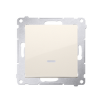 Schalter (Modul) mit LED (blaue Linse) cremeweiß matt Kontakt Simon 54 Premium DW1AL.01/41