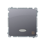 Kreuzschalter 10AX 250V mit Aufdruck "Kreuz" beleuchtet inox met. Kontakt Simon BMW7L.01/21