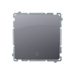 Schalter 2-polig 10AX 250V mit Aufdruck „0-1” silber matt. Kontakt Simon BMW2.01/43