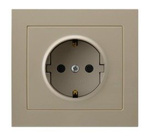 Einzelne-Schuko-Steckdose mit Erdung beige Ospel Kier GP-1WS/01