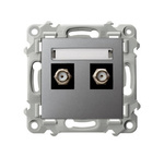 Doppelantennensteckdose Typ F SZAFIR grau Ospel