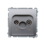 R-TV Antennen- Durchgangsdose silber matt metallisiert Simon Basic BMZAP10/1.01/43