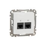 UAE-Steckdose 2x RJ45 kat. 5e UTP Sedna Design glänzend weiß SDD111452 Schneider Electric