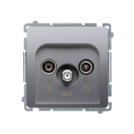 R-TV-SAT Endantennendose inox met. Kontakt Simon BMZAR-SAT1.3/1.01/21