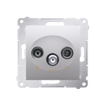 R-TV-SAT-Enddose Einsatz silber matt Simon 54 Premium Kontakt Simon DASK.01/43