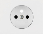 Frontplatte für Schutzkontaktsteckdosemit Kontaktdatenabdeckungen, Weiss Berker