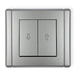 NO- Rollladenschalter silber metallic IP20, IP44, 10AX 250V~ (Serie/Kategorie: FLEXI) 7FWP-8