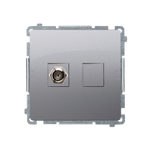 Einzel-Antennendose Typ F (Modul) inox met. Kontakt Simon  BMAF1.01/21