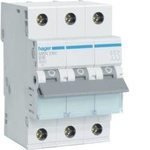 Leitungsschutzschalter 3 polig 6kA B-Charakteristik 16A 3 Module Hager MBN316E