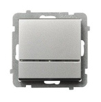 Einpoliger Schalter mit Hintergrundbeleuchtung blau Silber matt Ospel Sonata ŁP-1RS/m/38