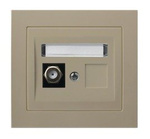 Einzelne Antennensteckdose F Typ beige Ospel Kier GPA-1WF/01