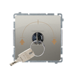 Jalousieschalter mit Schlüssel 1-polig "0-I-II” 5A 250V zum Löten satin BMWZK.01/29
