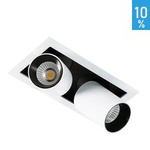 Einbaustrahler Weiß, schwarz Aluminium Warmes Weiß 3000K 1640 lm LED GL7117-2/12W 3000K WH+BL