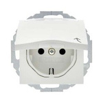 Steckdose SCHUKO mit Klappdeckel u. erh.BS S.1/B.3/B.7 polarweiß, matt Berker 47441909