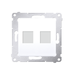 Abdeckung für Telefon- und Datensteckdose (Modul) 2fach auf Keystone DKP2.01/11