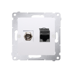 Antennendose Modul-Einsätze "F" + RJ45 Kat.6h weiß Simon 54 Premium Kontakt Simon DASFRJ45.01/11