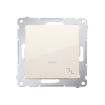 Treppenschalter (Modul) mit Aufdruck und Beleuchtung cremeweiß Kontakt Simon 54 Premium DW6L.01/41