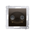 Antennendose R-TV Enddose braun matt Simon 54 Premium Kontakt Simon DAK.01/46