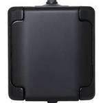 Steckdose einzeln hermetisch SCHUKO schwarz mit  schwarzer Klappe BRYZA IP54 KOS