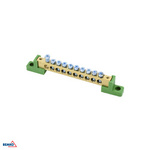 Klemmenblock auf Flachisolatoren 8x12 10-spurig grün Bemko