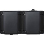 Doppelsteckdose horizontal hermetisch SCHUKO mit schwarzer Klappe BRYZA IP54 Kos