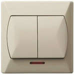 Doppelwechselschalter Lüsterklemme mit Hintergrundbeleuchtung orange beige Ospel Akcent ŁP-2AS/01