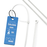 Kabelbinder 7,6x300 Weiß (100 Stk.) EDO777815 EDO Technic