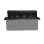 Einbaumöbel-Steckdose 3x230V SCHUKO Typ, 1xUSB A, 1xUSB C Plastrol W-72015