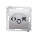 Doppel- Antennensteckdose SAT-SAT-RTV 1dB silber matt Simon 54 Premium Kontakt Simon DASK2.01/43