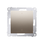 Schalter zweipolig mit Aufdruck und Steckklemmen Gold matt Simon 54 Premium Kontakt Simon DW2.01/44