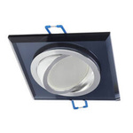 CRYSTAL R Schwarz IP20 quadratischer verstellbarer Glas-Deckenstrahler schwarz EDO777405 Edo Solutions