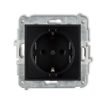 Einzelsteckdose SCHUKO 2P+Z schwarz matt IP20, 16A 250V~ (Serie/Kategorie: MINI) 12MGP-1sp