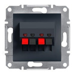 Lautsprecher-Anschluss 2-fach ohne Rahmen, anthrazit Schneider Asfora EPH5700171/SCH