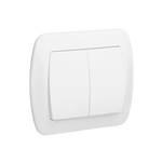 Doppel- Treppentaster 2fach 10AX weiß Kontakt Simon AW6/2/11