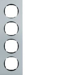 Rahmen 4fach, flach, R.8, Aluminium 10142674 HAGER