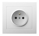 Gniazdo pojedyncze z uziemieniem biały Ospel Kier GP-1WZ/00