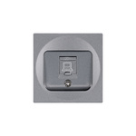 Abdeckung für Einzel-RJ45-Steckdose Silber, Serie ViP ViPlast