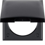 Rahmen mit Klappdeckel, Integro Flow/Pure, schwarz glänzend 918282510 HAGER