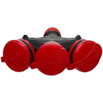 Einbaudose mit hermetischem Deckel; 3x2p+Z; IP44; EXTREM; SCHUKO; abisoliert; SCHWARZ & ROT