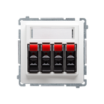 Lautsprecherdose 4fach mit Beschriftungsfeld weiß Kontakt Simon BMGL34.01/11