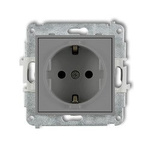 Einzelsteckdose mit Erdung SCHUKO 2P+Z grau matt IP20, 16A 250V~ (Serie/Kategorie: MINI) 27MGP-1sp