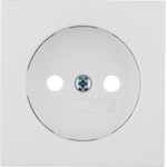 Frontplatte für Steckdose ohne Erdung, Weiss Berker