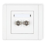 Doppelte Antennensteckdose Typ F (SAT) vernickelt weiß IP20 (Serie/Kategorie: FLEXI) FGF-2