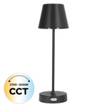 Tischlampe NELI 2,7W LED, CCT, schwarz mit Akku, 2200mAh, IP54, 200lm, 33cm EDO777718 EDO Solutions