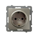 Einzelne-Schuko-Steckdose mit Erdung Satin light Ospel As GP-1GS/m/45