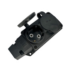 Doppelte Gummisteckdose Schuko IP54 schwarz | 220.000.201 | HOROZ