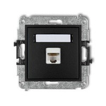 Einzelner Computer-Steckdosenmechanismus 1xRJ45, Kat. 5e, 8-polig schwarz matt 12MGK-1