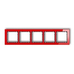 Fünffacher Universalrahmen - Glasoptik (Rahmen: rot; Boden: Graphit) rot 17-11-DRS-5
